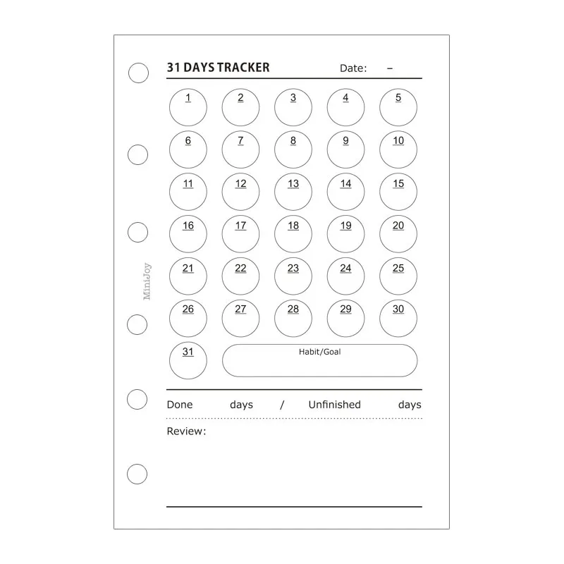 Minimalist Ledger Loose Leaf Paper A6A7