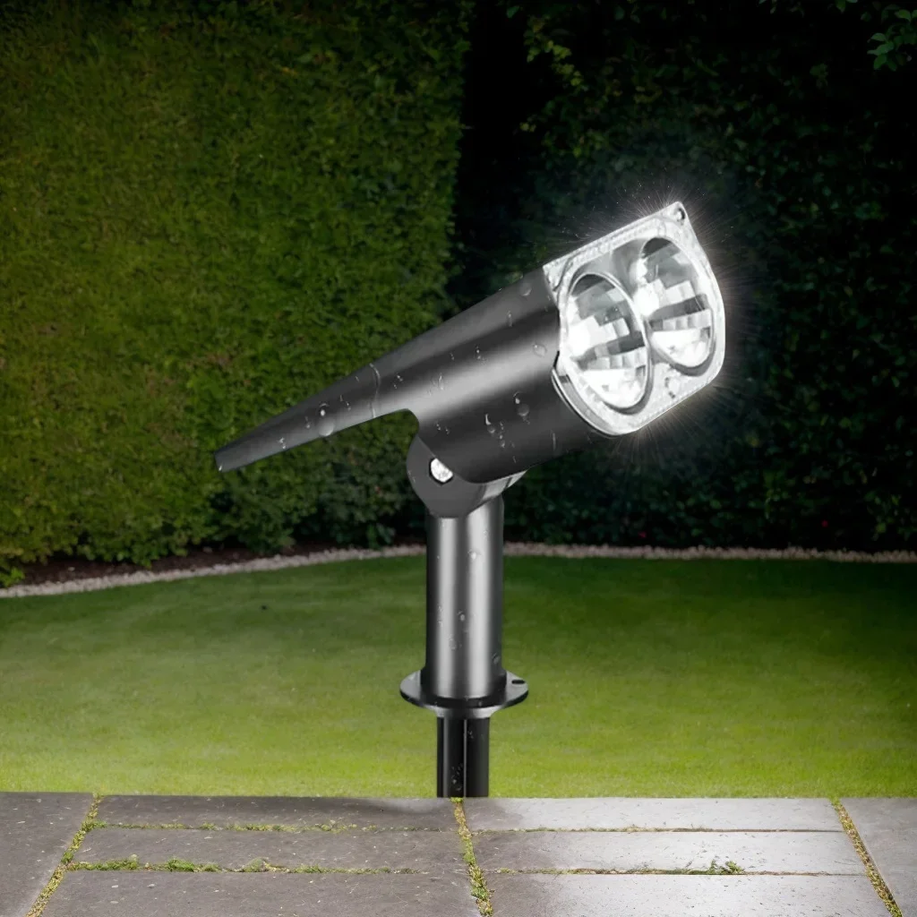 

Солнечные светодиодные прожекторы с автоматическим включением/выключением — наземное/настенное крепление для ландшафтного освещения сада, газона и деревьев