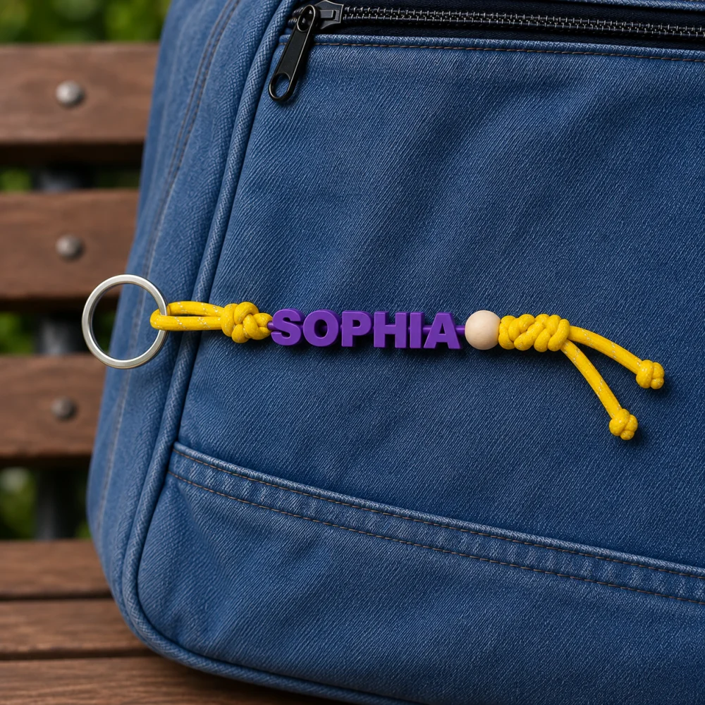 Personalised Handmade Braided Cord Keychain