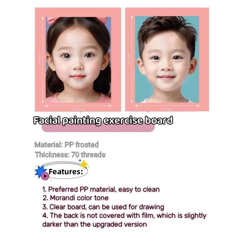 Painting Practice Template Non Toxic and Washable Reusable Face Paint Exercise Board for Body Art Painting for Adults
