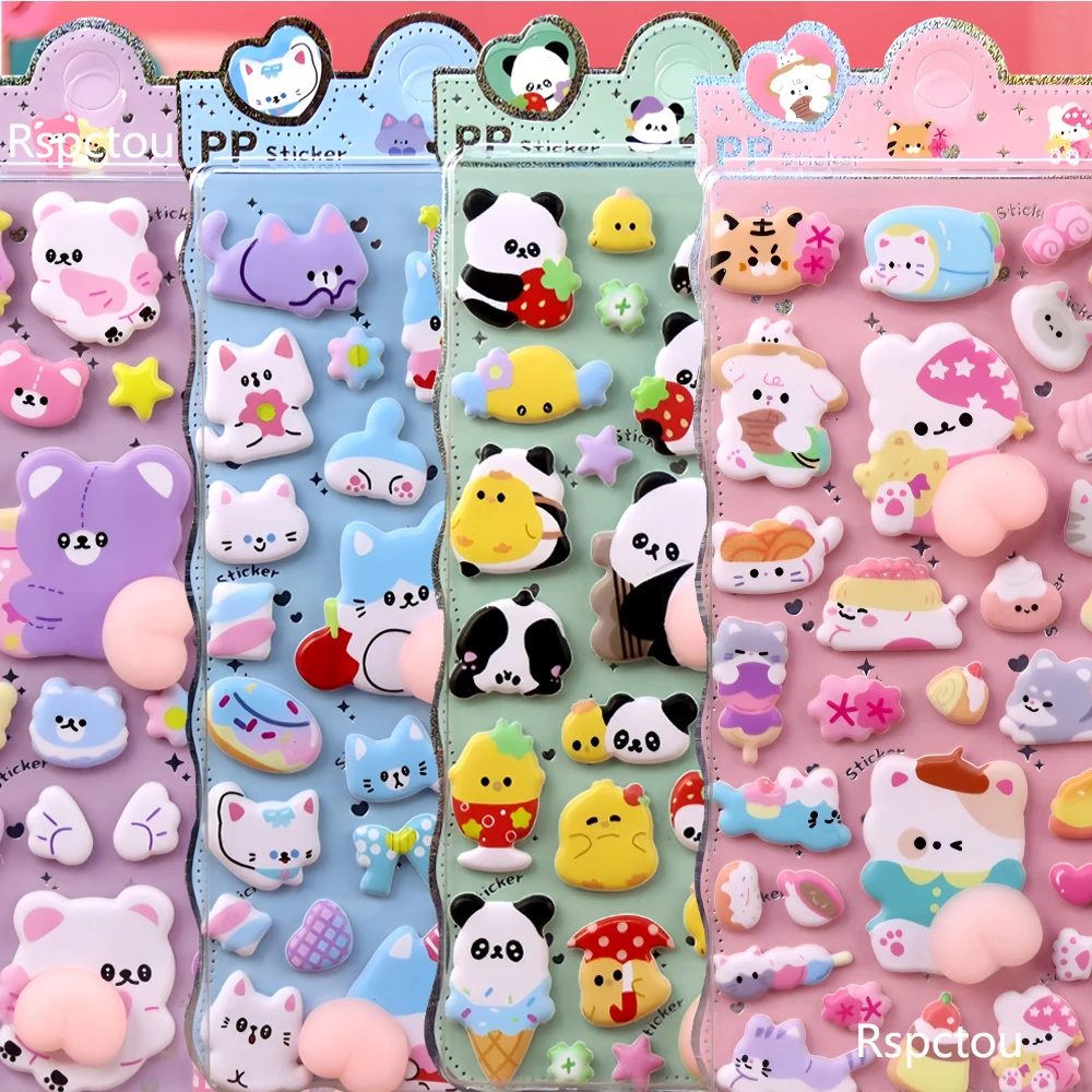 

3D-наклейки в виде милых животных (попы), снимающие стресс, мягкие и пушистые, для скрапбукинга, декора гитары, чехлов для телефонов и ноутбуков