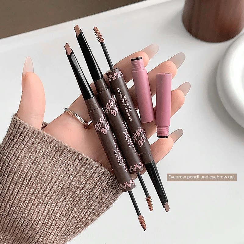 Matita per sopracciglia e mascara colorato 2 in 1 a doppia estremità: trucco per sopracciglia con finitura naturale, impermeabile, duraturo, a prova di sbavature