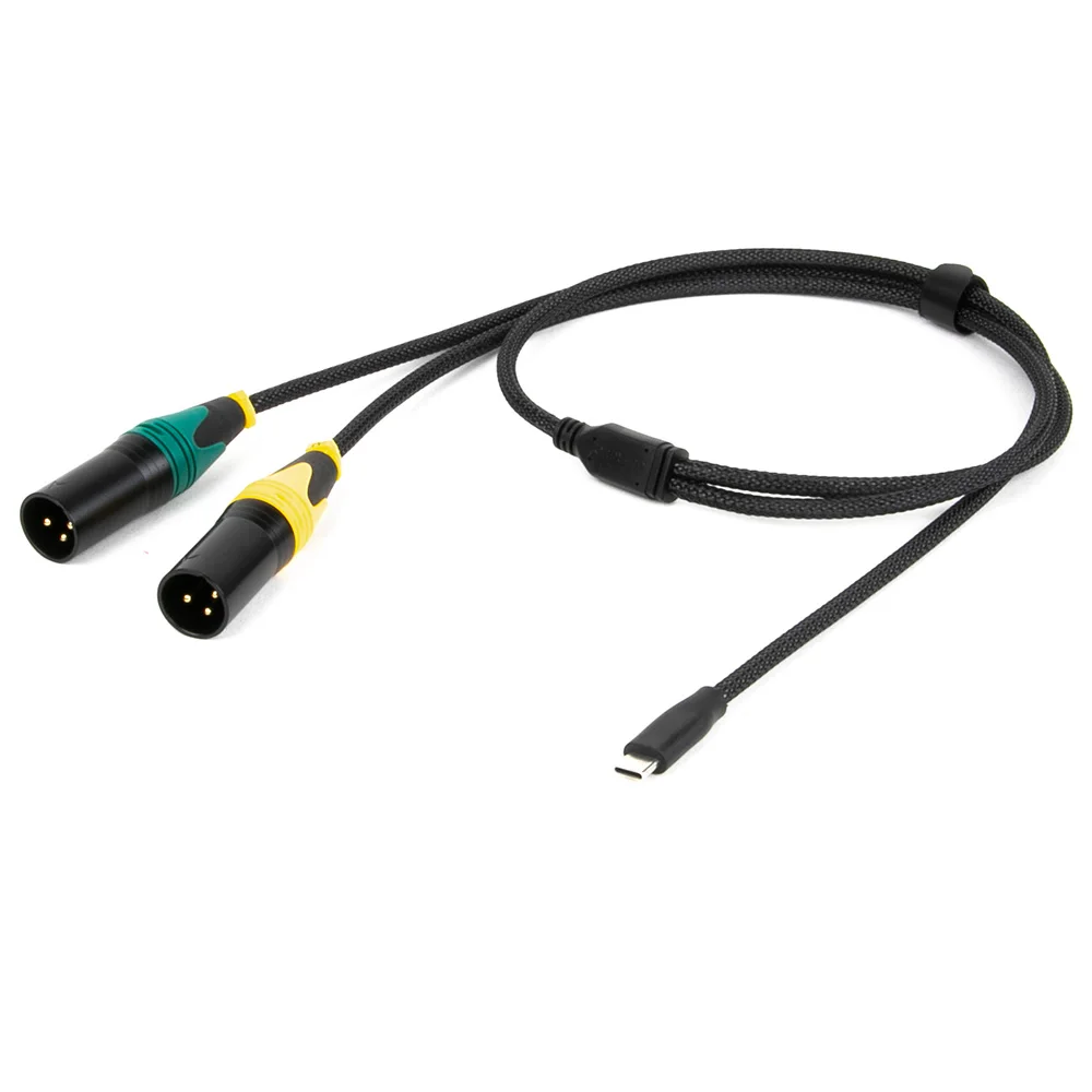 Cavo adattatore convertitore audio USB tipo C a doppio XLR, altoparlante attivo con connessione USB C per telefono cellulare, cavo audio amplificatore di potenza