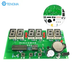 6-Digit Digital Clock Kit Electronic Clock 6-Digit LED Clock DS1302 Clock Electronic Kit DIY Parts