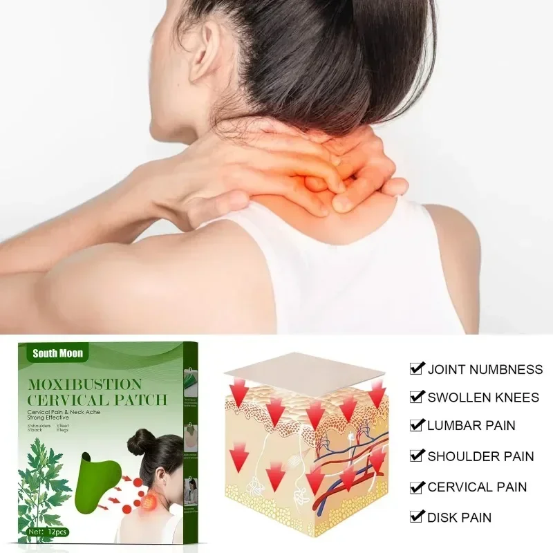 12PCS Wormwood Medical Plaster Neck Patches Cervical Spondylosis Body NeckPain Relief Sticker Arthritis Mitigation Muscle Strain