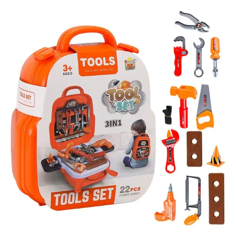 Tool Set For Kids Simulation Kids Toolbox Funny Tool Equipment Kit Portable Pretend Play Construction Tool Kits For Boys Girls