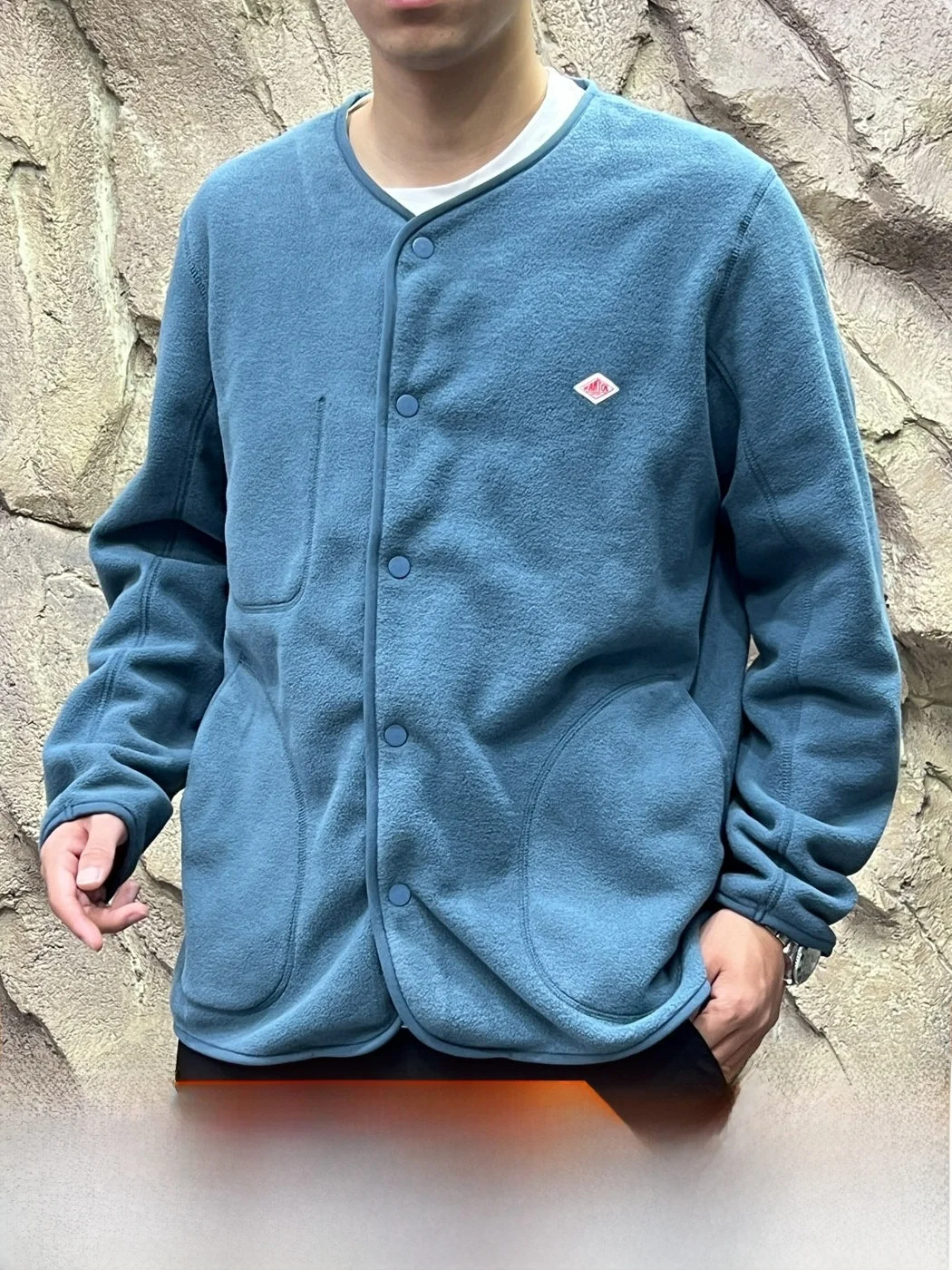 Line! Men's V-Neck Jacket! Baseball Collar Design! Heat Retention Warm Fleece Autumn Winter Outerwear Coat