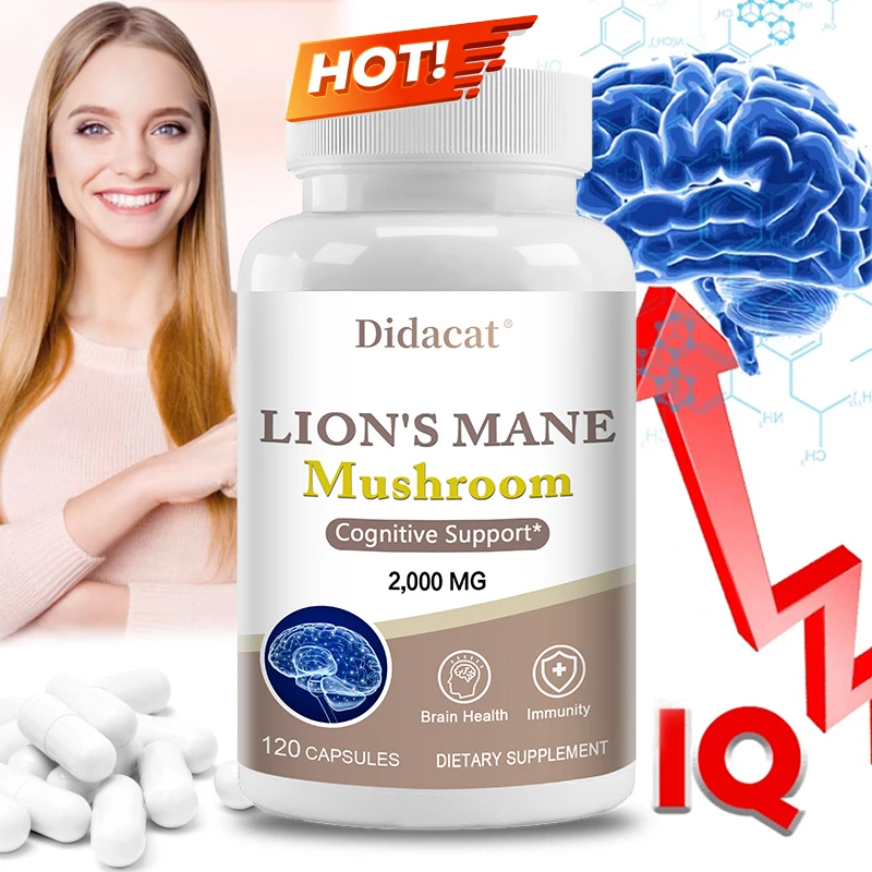 

Lion's Mane Capsules, Mental Clarity, Focus & Memory, Mushroom Supplement, Original Flavor