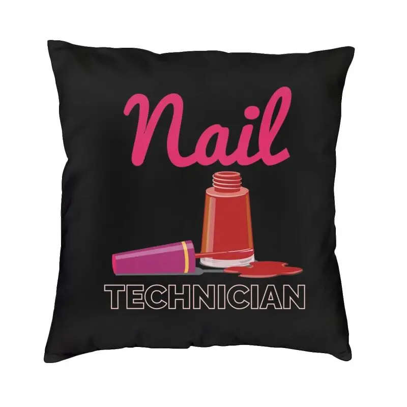 Technician Nail Polish Cushion Cover 40x40cm Soft Velvet Modern Pillow Cases Living Room Decoration Double Sided Print