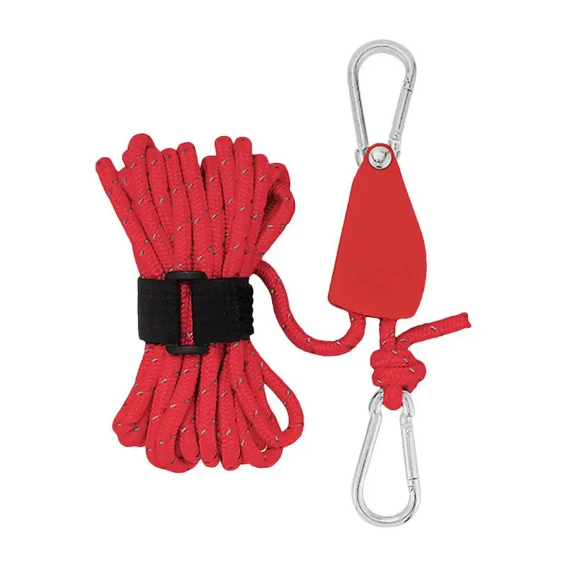 

Reflective Paracord Heavy-Duty Glow In Dark Rope 16.4 Feet Portable Tent Tensioner Outdoor Gear Tarpaulin Tightening Tool For