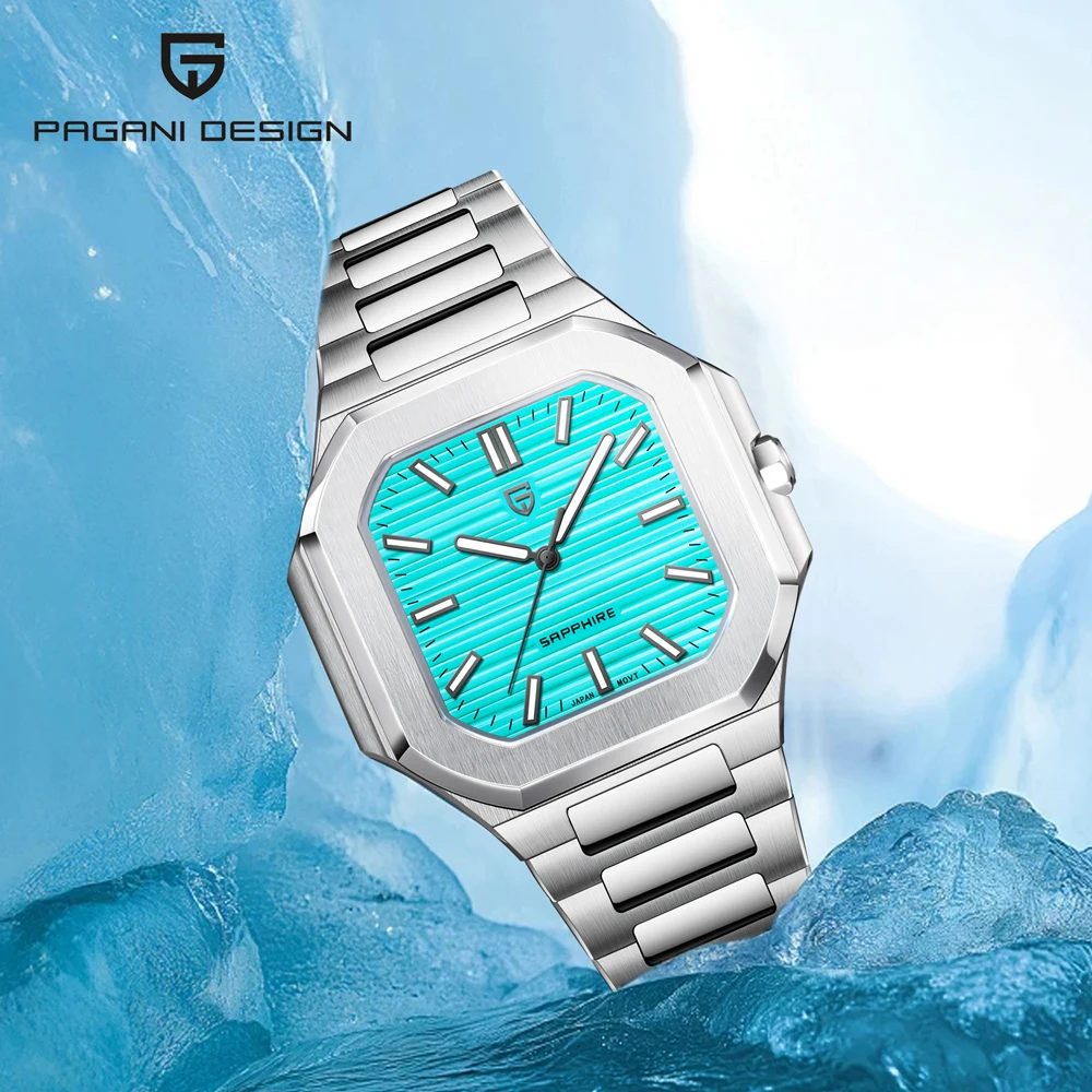 

Новые мужские часы PAGANI DESIGN 2026 года, роскошные кварцевые часы цвета ледяного синего сапфира для мужчин, водонепроницаемость 5 бар, сапфировое стекло, механизм VH31, светящиеся стрелки