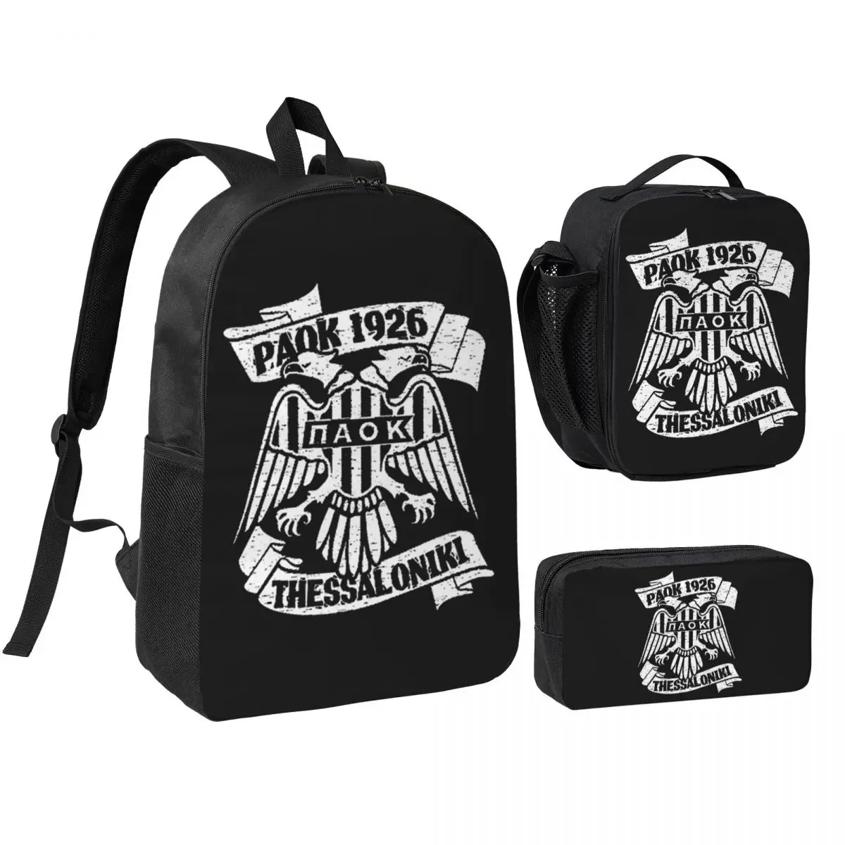 

Paok Thessaloniki Ultras Hooligans Backpack BookBag School Bag Computer Shoulder Bags 3ps Insulated Lunch Bag Pencil Case