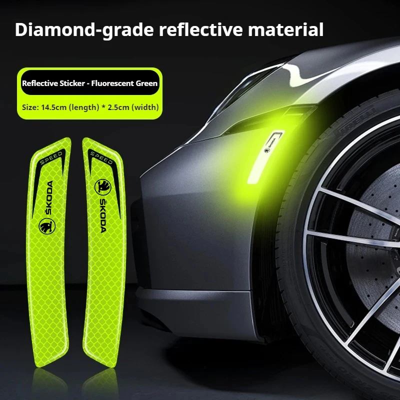 

Skoda Octavia Kodiaq Kamiq Fabia RS Rapid Yeti Karoq Wheel Arch Reflective Sticker Safety Warning Auto Accessories for Car