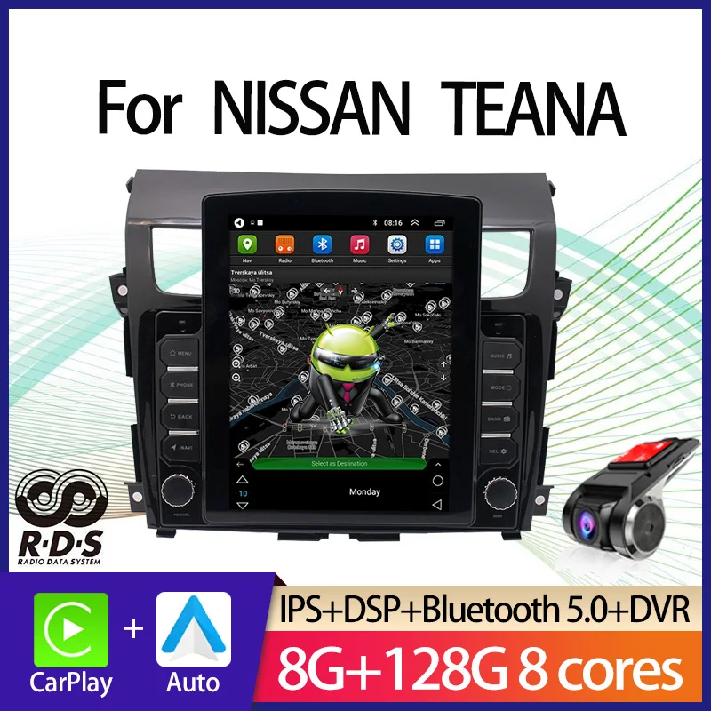 Car GPS Navigation Android Tesla Style For NISSAN TEANA Auto Radio Stereo Multimedia Player With BT WiFi Mirror Link