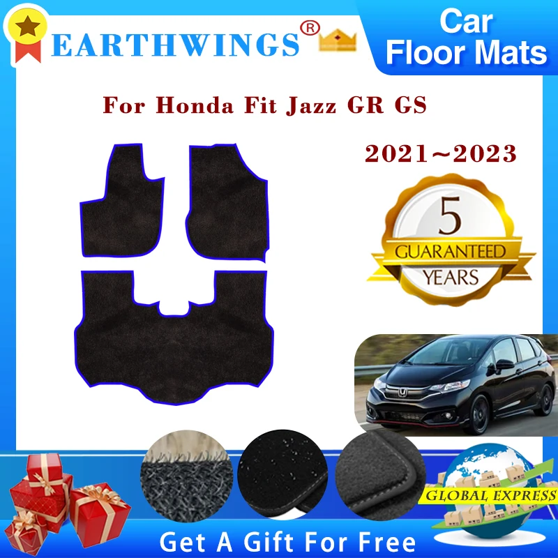 Car Floor Mats For Honda Fit Jazz GR GS SE 2021 2022 2023 Footpads Carpets Panel Anti-Slip Rugs Pad Auto Foot Pads Accessories