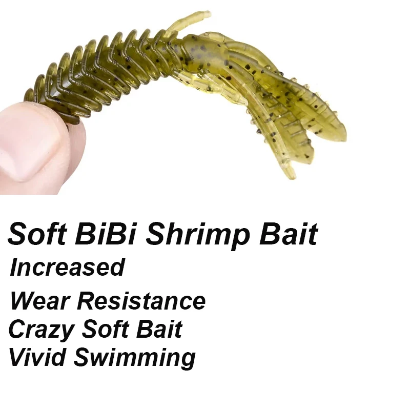 WESTBASS 5 Buah Umpan Larva Lembut 1.8G-2.2G Umpan Pancing Udang Silikon Cacing Karet Umpan Pancing Pike Wobblers Cebos Pesca Accessori