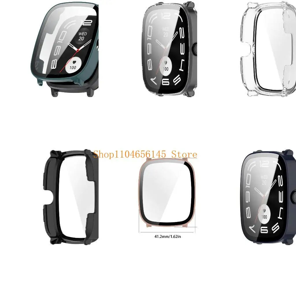 5ASD PC Tempered Glass Screen Protector Integrated Full Dekking Cover Antiscatch Shell Watch Housing Sleeving Guard voor