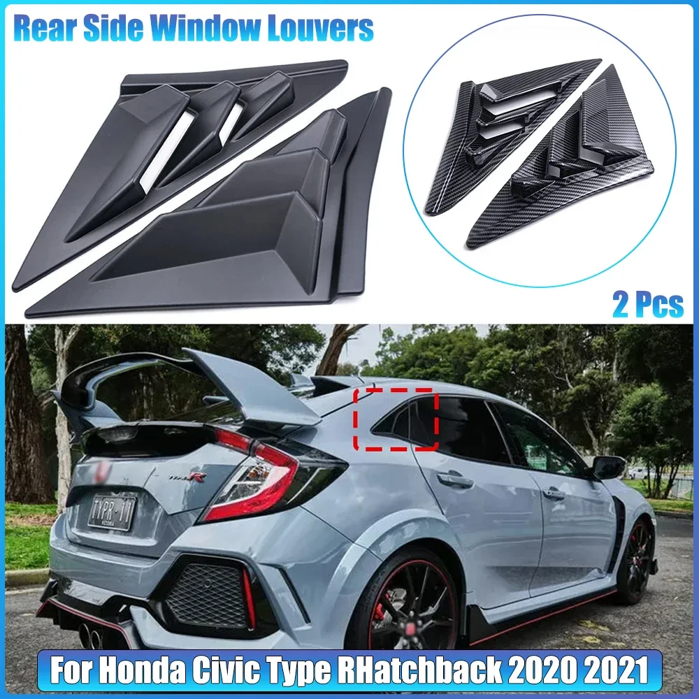

Car Accessories for Honda Civic Type R Hatchback 2020 2021 Rear Side Window Louvers Air Vent Scoop Shades Cover Trim Blinds