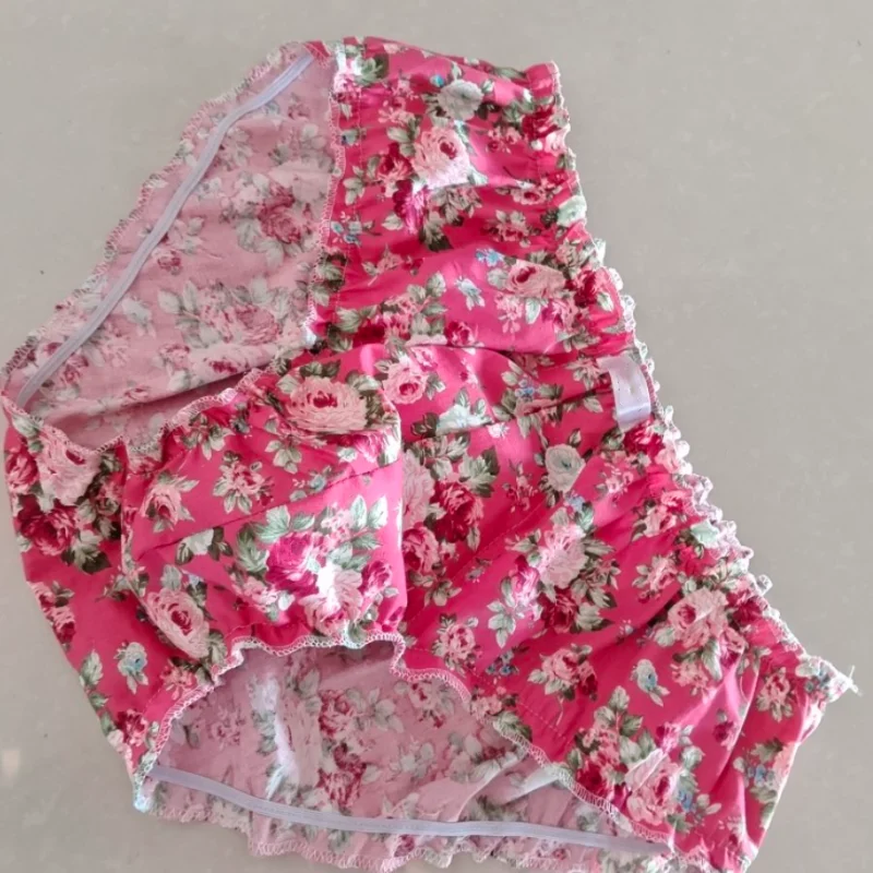 Ropa interior Floral Original para hombre, calzoncillos cómodos y transpirables de algodón para mujer, bragas holgadas con volantes de cintura media ABDL para bebé adulto