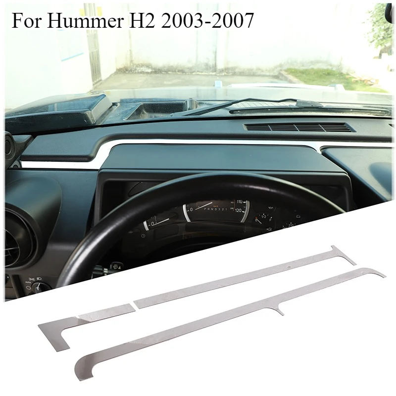 

For Hummer H2 2003-2007 Stainless Steel Car Styling Instrument Panel Groove Patch auto Interior Modification stickers Accessorie