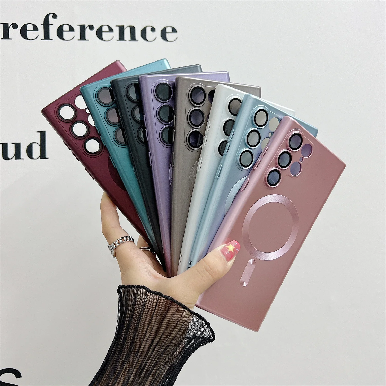 Роскошный чехол Magsafe с магнитной беспроводной зарядкой для телефона Samsung S24 Ultra S23 S22 S21 S25 Ultra Note 20 Ultra Plus Bumper Cover