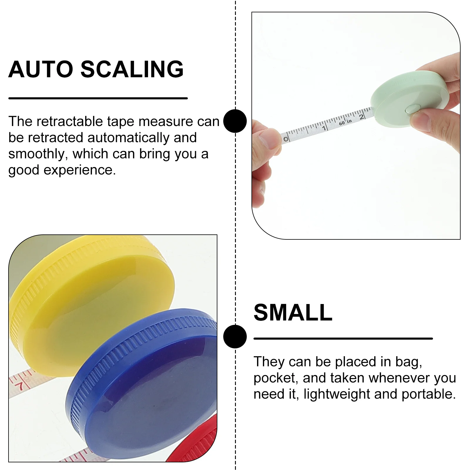 

12Pcs Flexible Retractable Measuring Tape Set Small Sewing Tape Measure for Tailoring Body Clothes Measurement