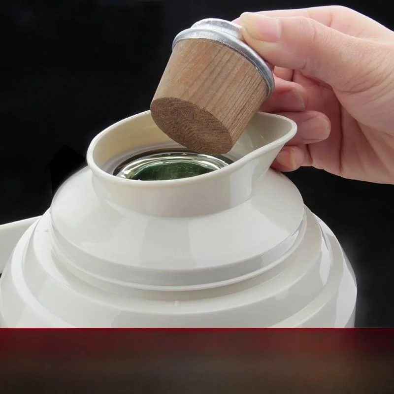 Large 5-Pound Wood Cork Hot Water Bottle Lid Home Use Warm Bottle Stopper Non-Toxic Softwood Lid for Kettles Glass Inner Tank view 2