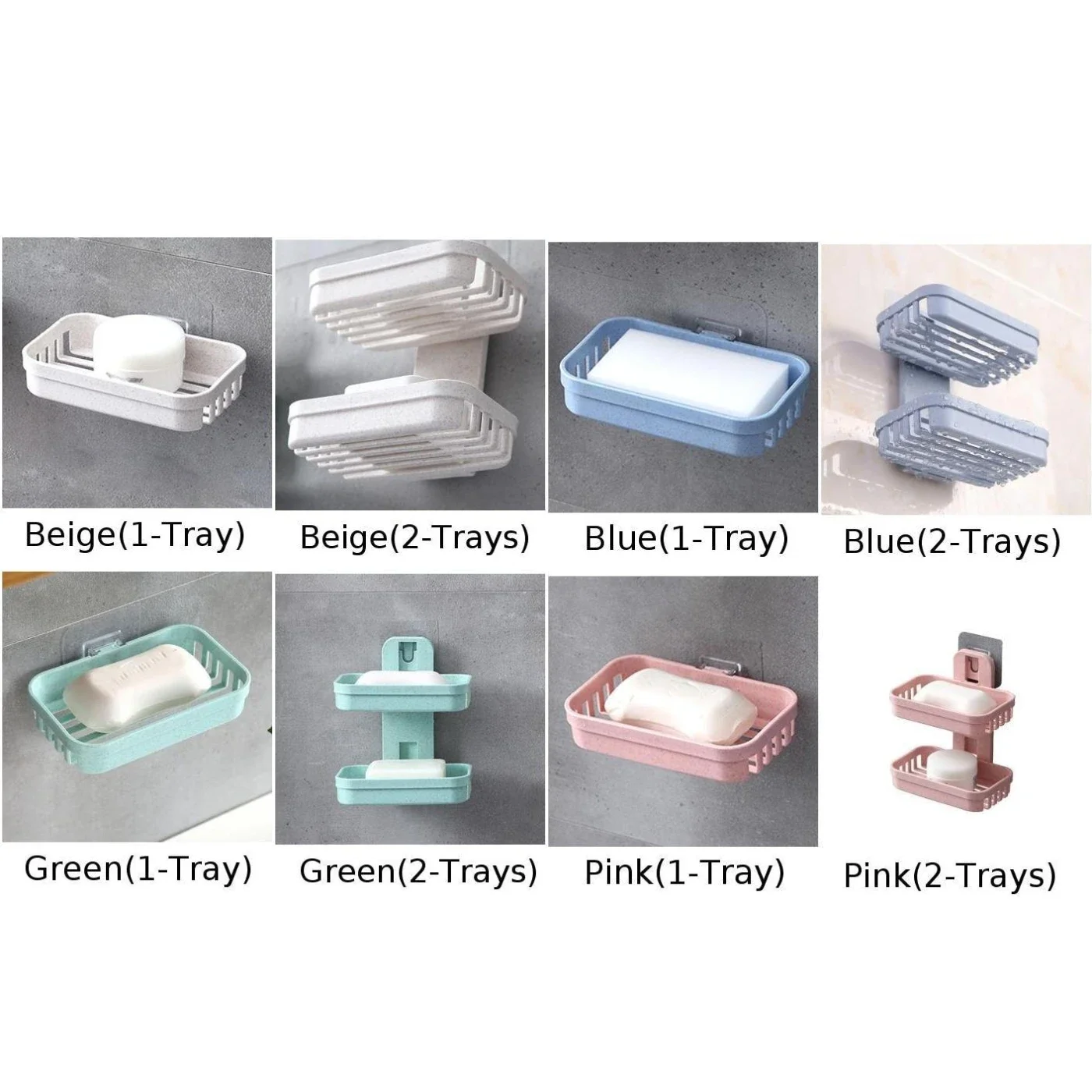 Plato de jabón para baño, soporte de almacenamiento, caja de jabón, bandeja de placa, drenaje, colgante de pared (sin accesorios incluidos), 1 ud.