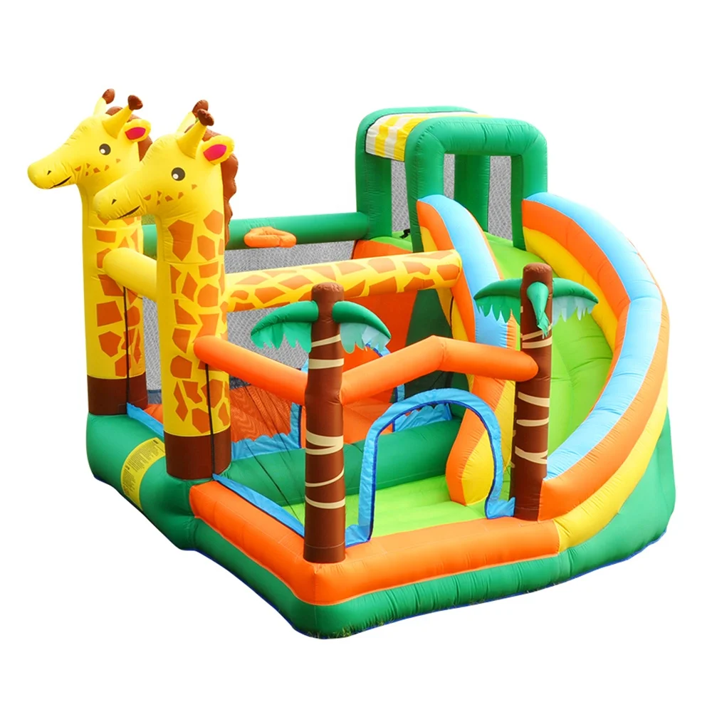 Children's inflatable trampoline jumping castle sika deer inflatable amusement park rock climbing slide