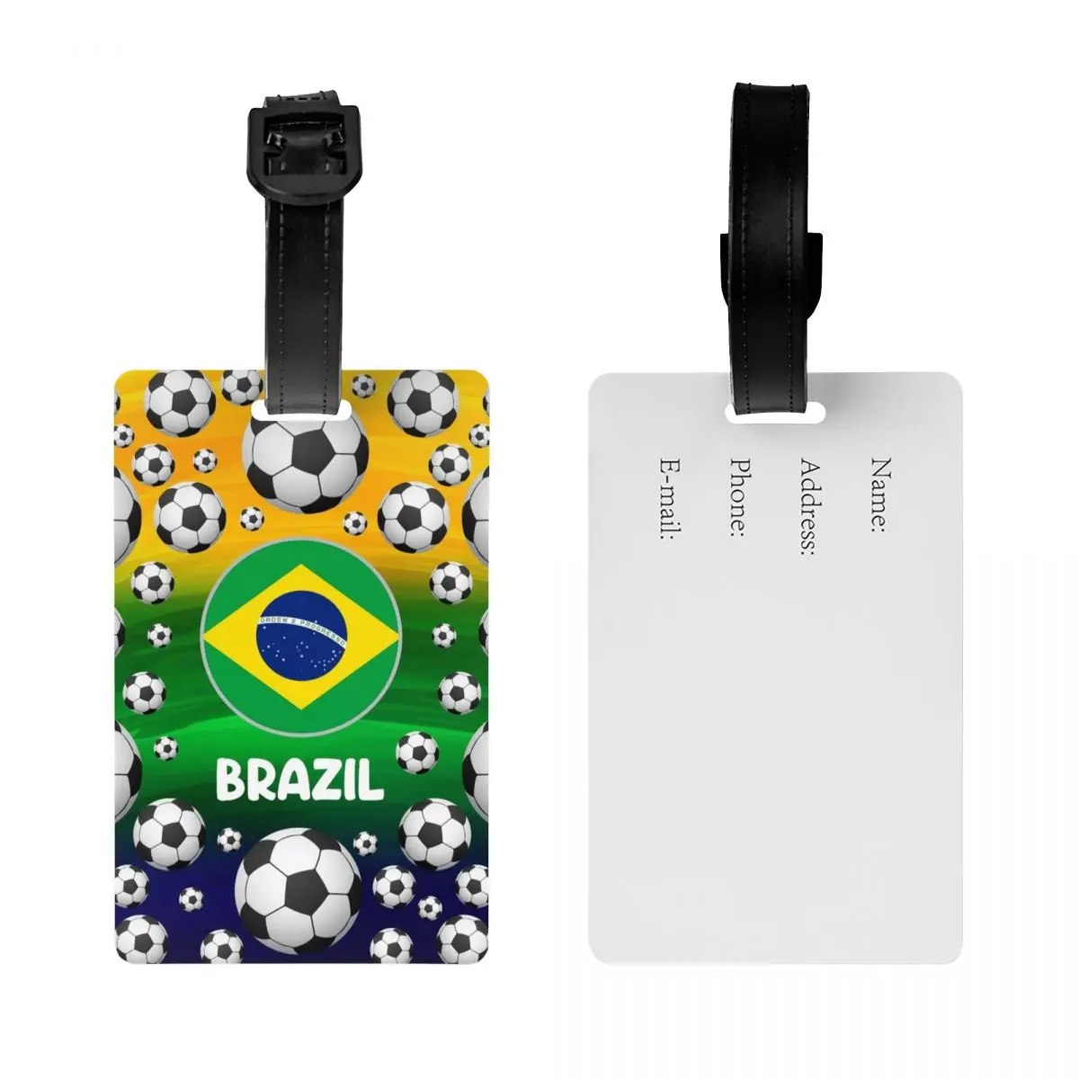 Custom Football Soccer Luggage Tag Custom Baggage Tags Privacy Cover Name ID Card