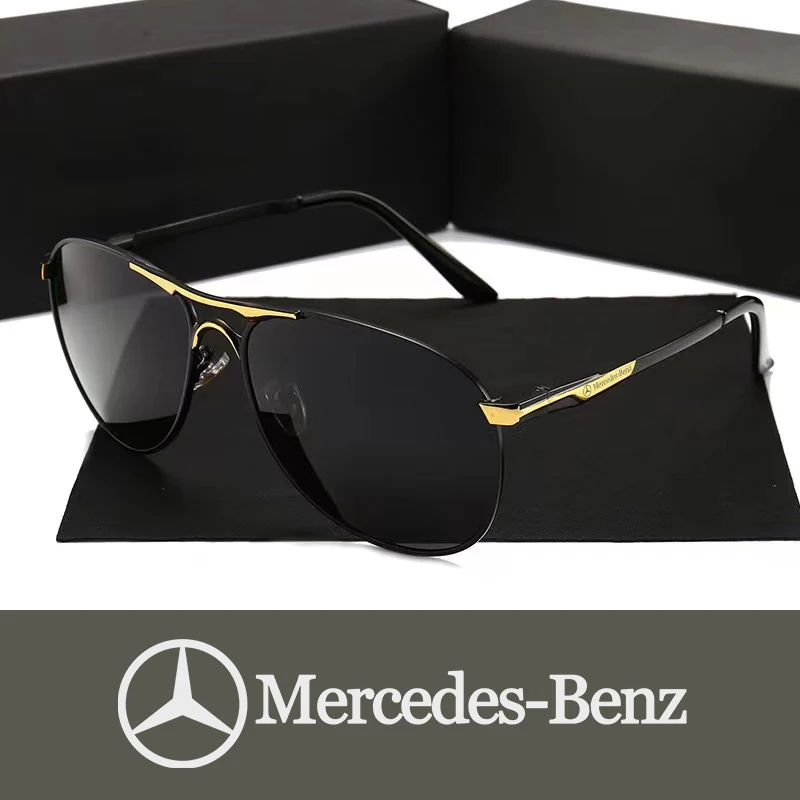 Classic Men\'s Polarized Sunglasses Metal Driving Male Light Sun Glasses for Mercedes Benz B/C/E/S Class A Class C200L GLC GLK