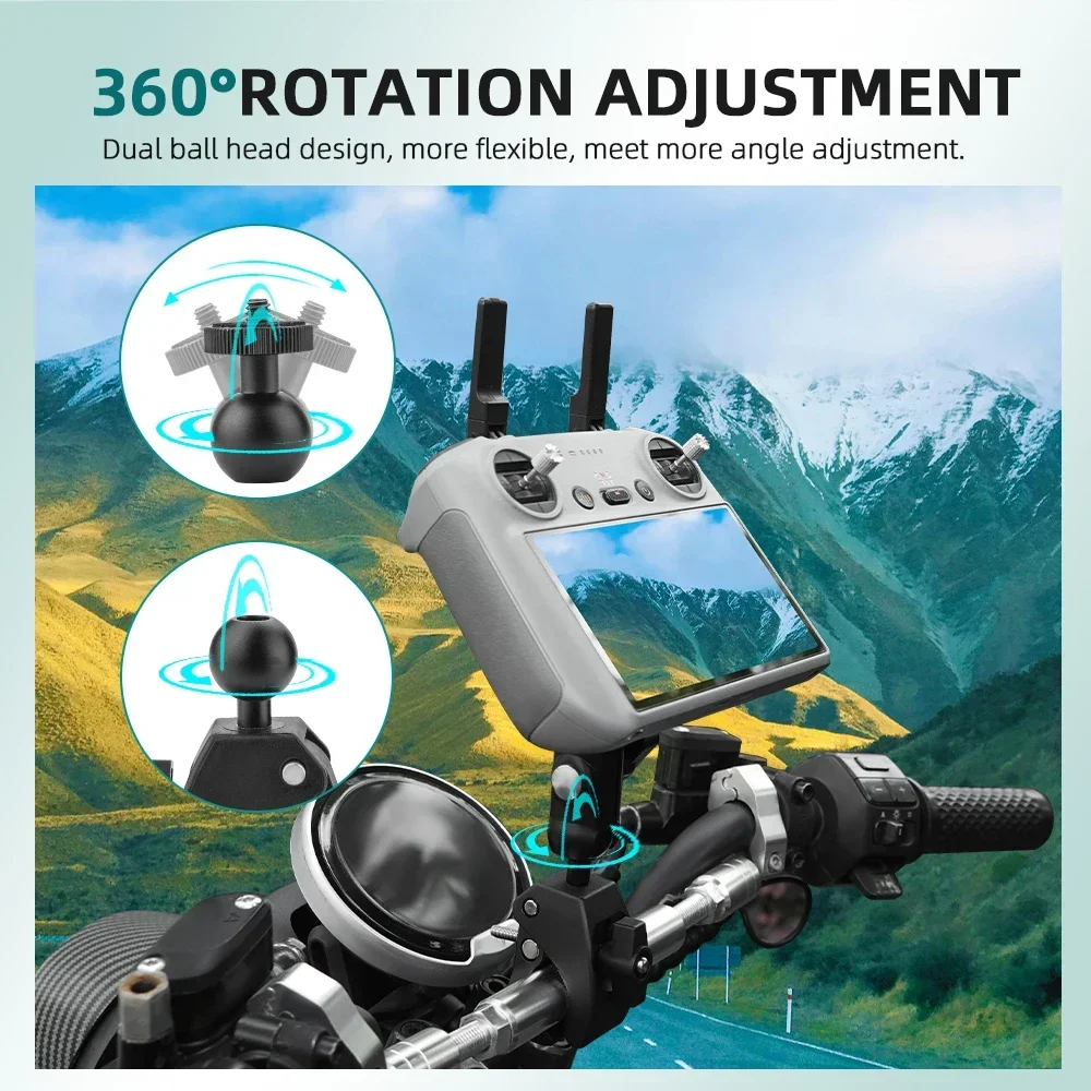 Flymile Bicycle Mount For DJI Air 3/Mini 3/4 Pro Remote Control Handlebar Clip Bracket Bike Clamp Holder For RC/RC2 Accessories