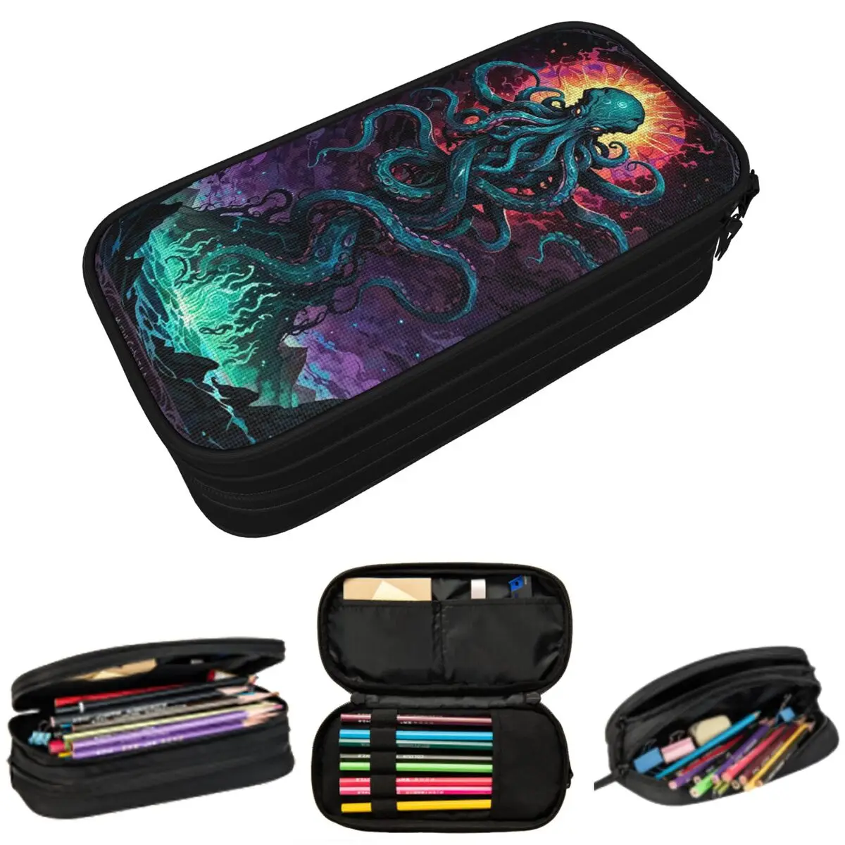 

Horror Cthulhu Lovecraft Monster Pencil Case for Students School Pen Box Pencil Bag Stationery Supplies Pen Holder Bag