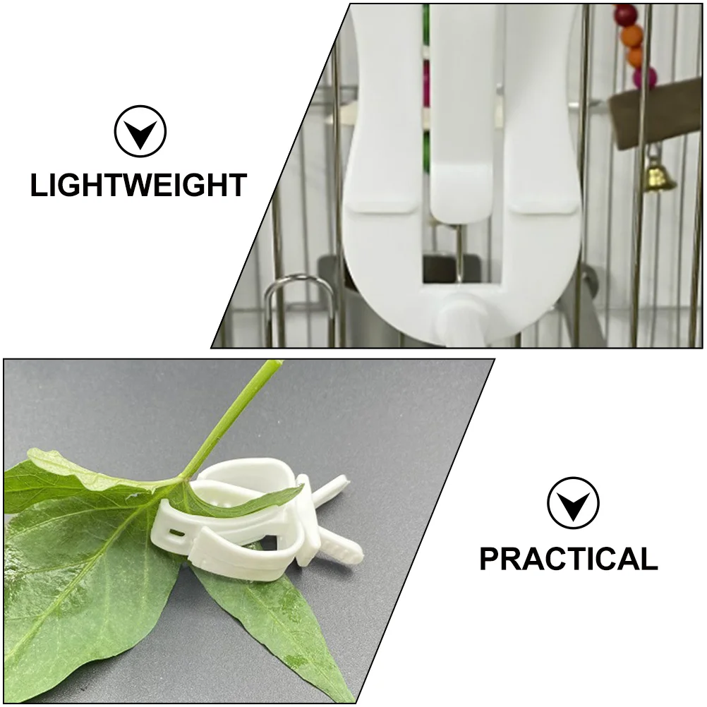 

4Pcs Parrot Vegetable Clip Plastic Reusable Bird Cage Accessory for Small Birds Fruits Vegetables Cuttlebone Feeding Device