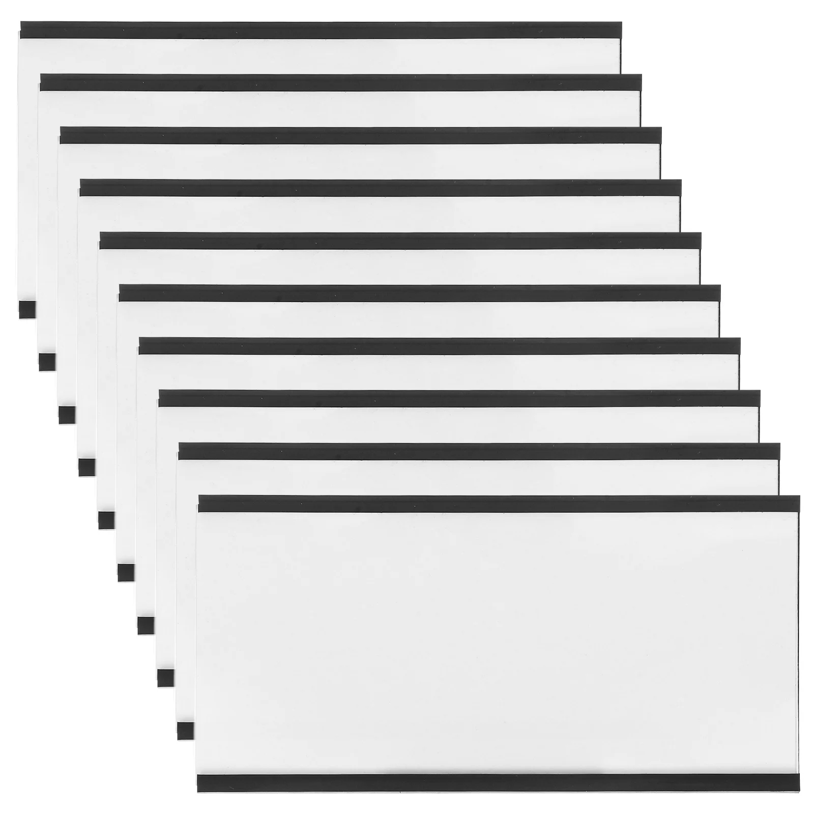 10 set Porta etichette magnetiche Protezioni in plastica trasparente Etichette per scaffali Etichette con nome Pratiche cartellini dei prezzi con clip per display