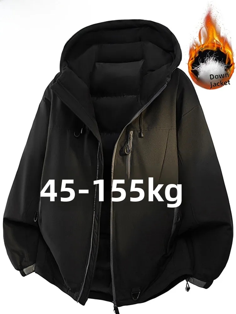 

Large Size Men's down Jaet Du Feather Loose Fit Warmth Winter New Sle Workwear Trendy Brand Mo Chao Zipper Closure