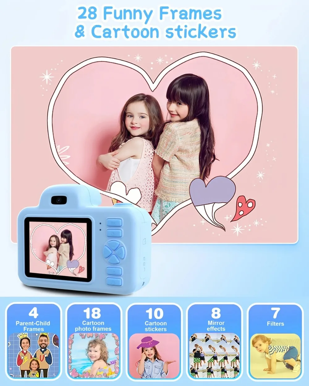 子供用カメラ おもちゃ 長レンズ ズーム フラッシュ 1080P 写真 ビデオ ミニカメラ 2.0インチスクリーン 子供用デジタルカメラ 誕生日 フェスティバル ギフト