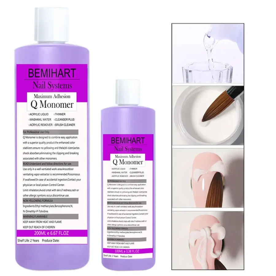 Akrylowy Monomer do paznokci w płynie do przedłużania w proszku o średnim przedłużeniu do paznokci w płynie do rzeźbienia/przedłużania/zanurzania Manicure 100ML/200ML