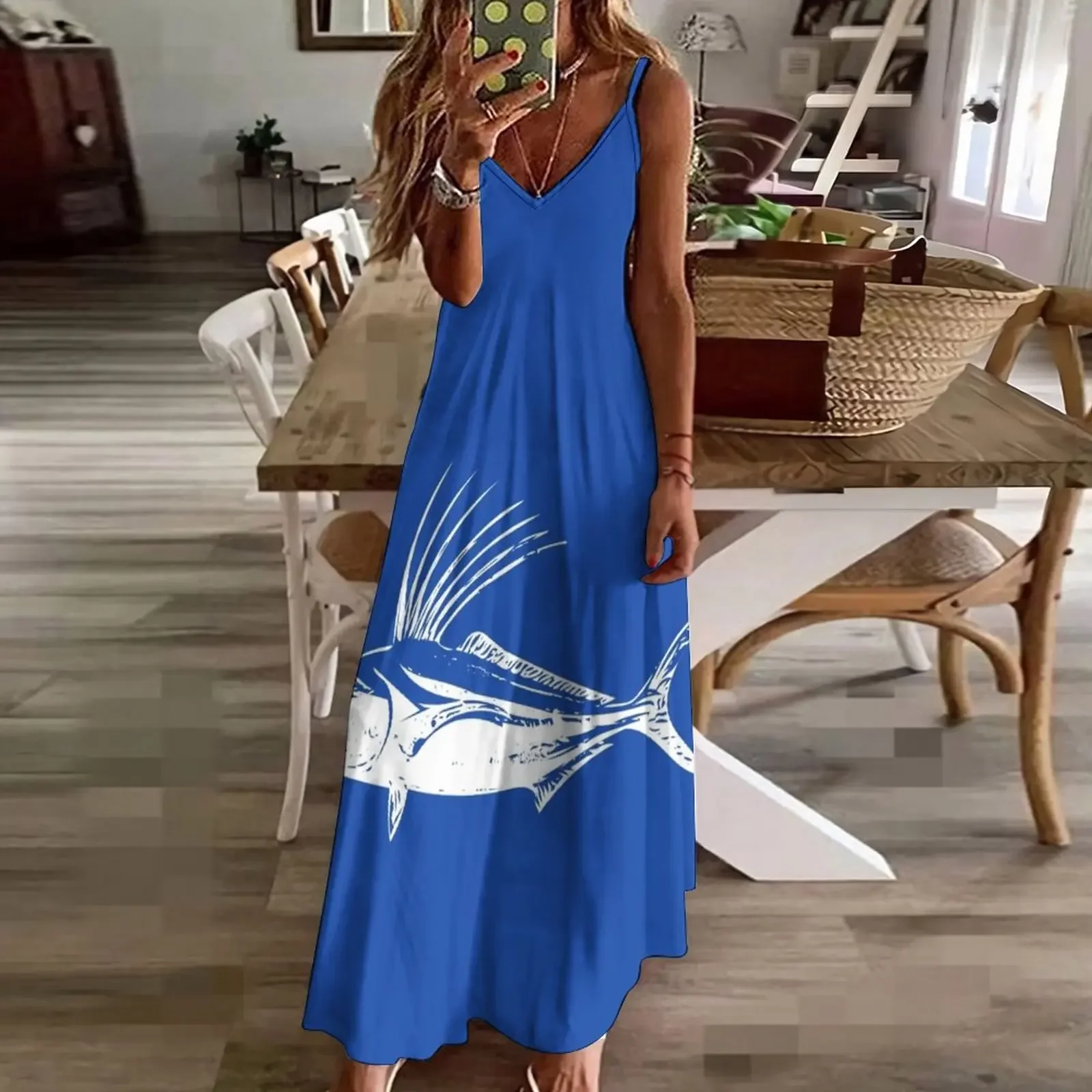 Roosterfish White Design Sleeveless Dress Woman fashion Clothing beach dress prom dresses 2025