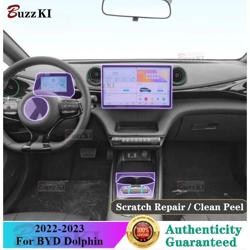 

For BYD Dolphin 2022-2023 Full Set Car interior Center console Gear transparent TPU Repair protective film Anti scratch sticker