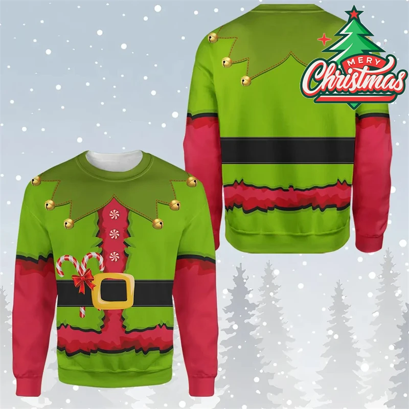 Funny Print Fake Muscle Ugly Christmas Sweater For Men Hip Hop Party Unique Pullover Ugly Sweater Xmas Clothing Personality Gift