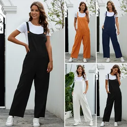 2023 New European and American Women's Retro Casual Long Pregnant Long Pants Maternity Jumpsuit Pregnant Clothes