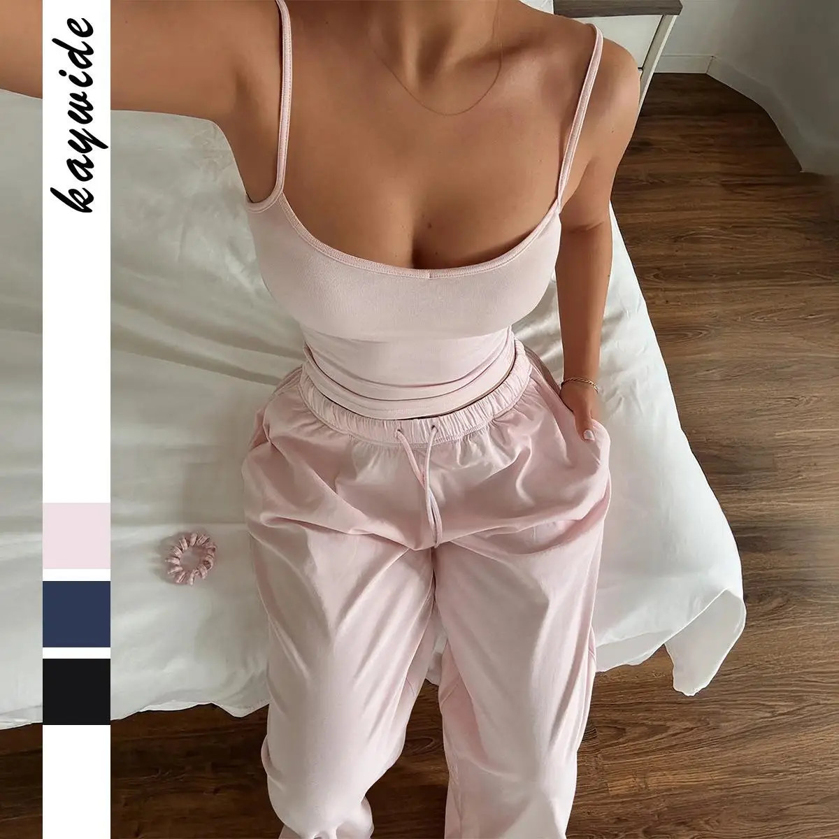 

Y2K Sports Strap Vest Color Long Pants Set Women's Faion Casual Sle Autumn Winter Independent Station