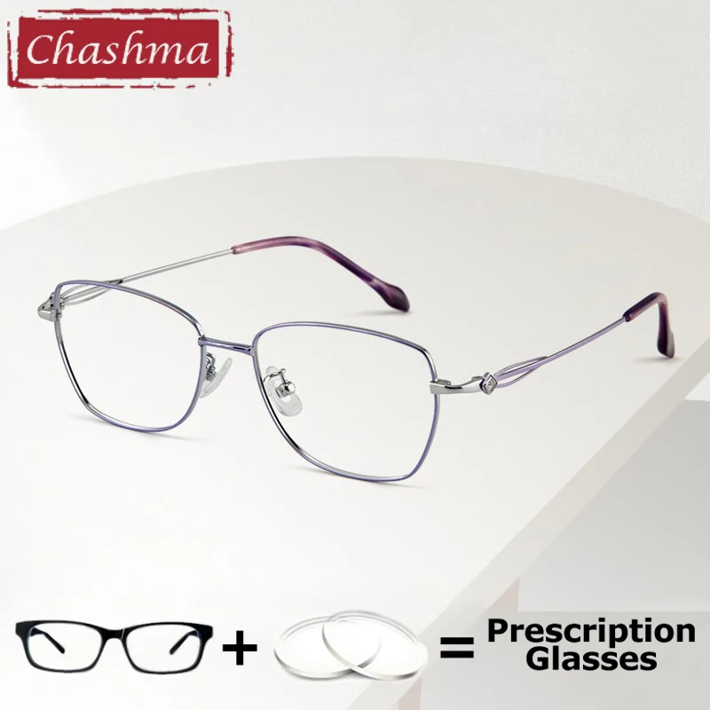 

Очки Chashma по рецепту, модные женские очки, оправа из титанового сплава, мужские оптические очки, линзы Gafas Recipe, очки для зрения
