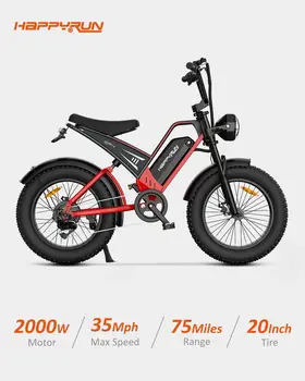 Image 2000W Electric Bike for Adults, 48V 25Ah Removable Battery, Up to 35MPH and 75+ Miles Range7-Speed Transmission20Fat Tires Ebike