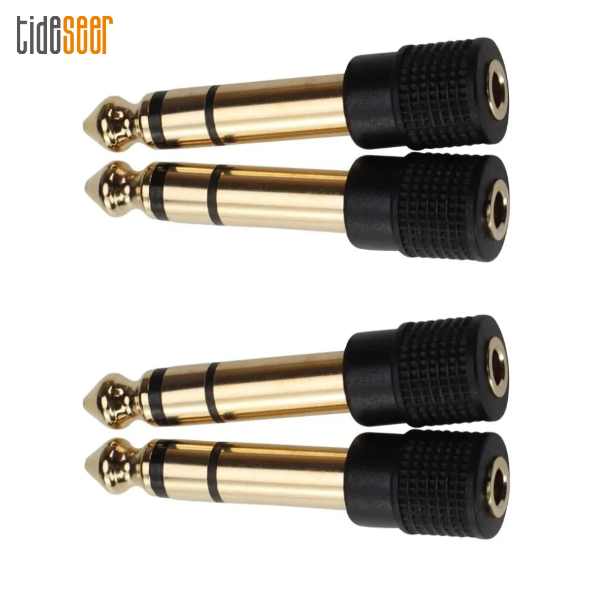 100pcs 6.35mm 1/4 Male To 3.5mm 1/8 Female Connector Stereo Headphone Audio Adapter Microphone Converter