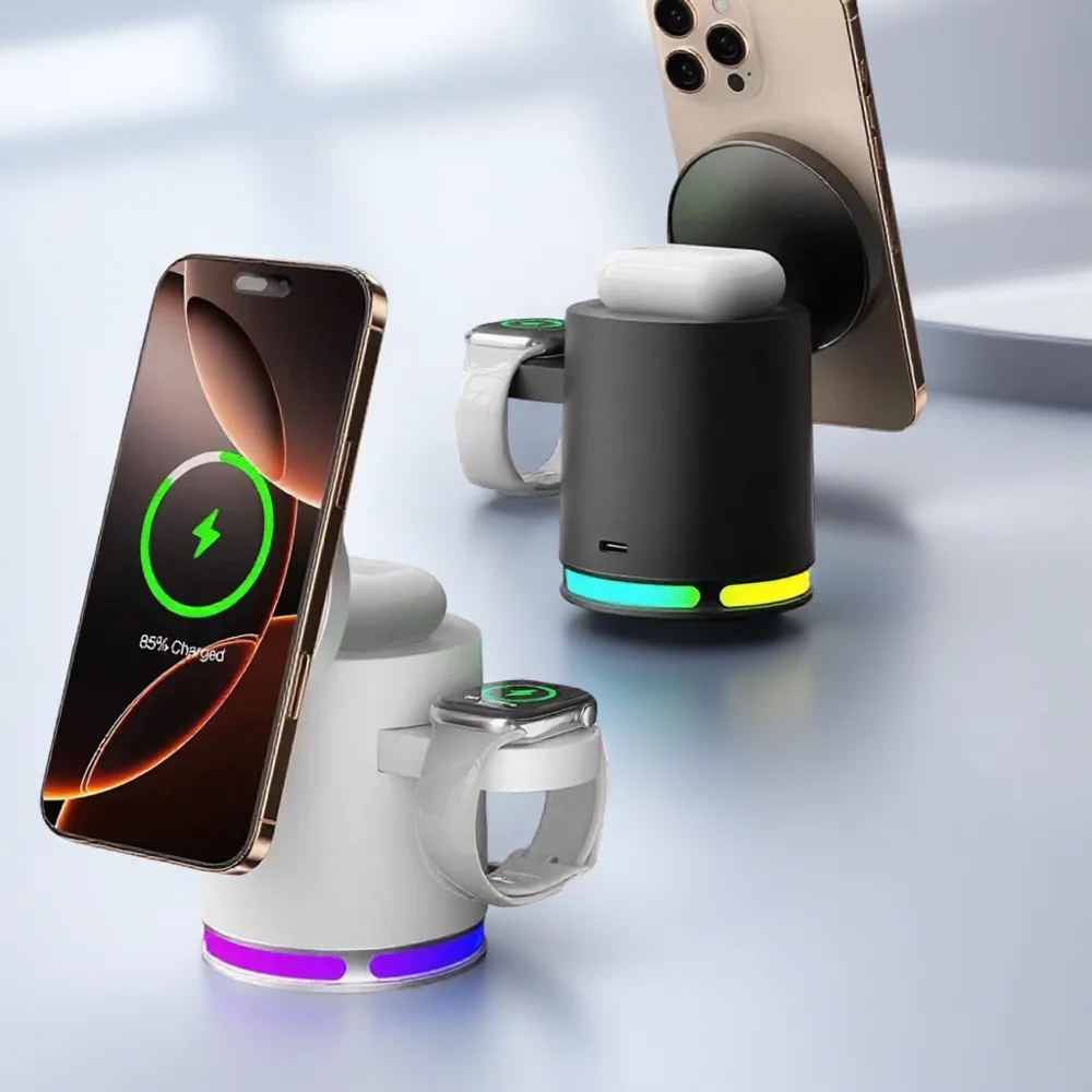 

3-in-1 Magnetic Wireless Charger Station for iPhone 12-16 Apple Watch AirPods Samsung Fast Charging