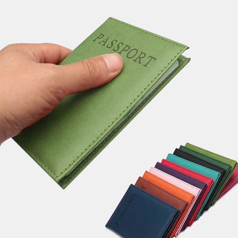 Fundas para pasaporte de cuero PU inglés de alta calidad, funda para documentos, soporte para pasaporte de viaje, tarjeta de identificación, soporte