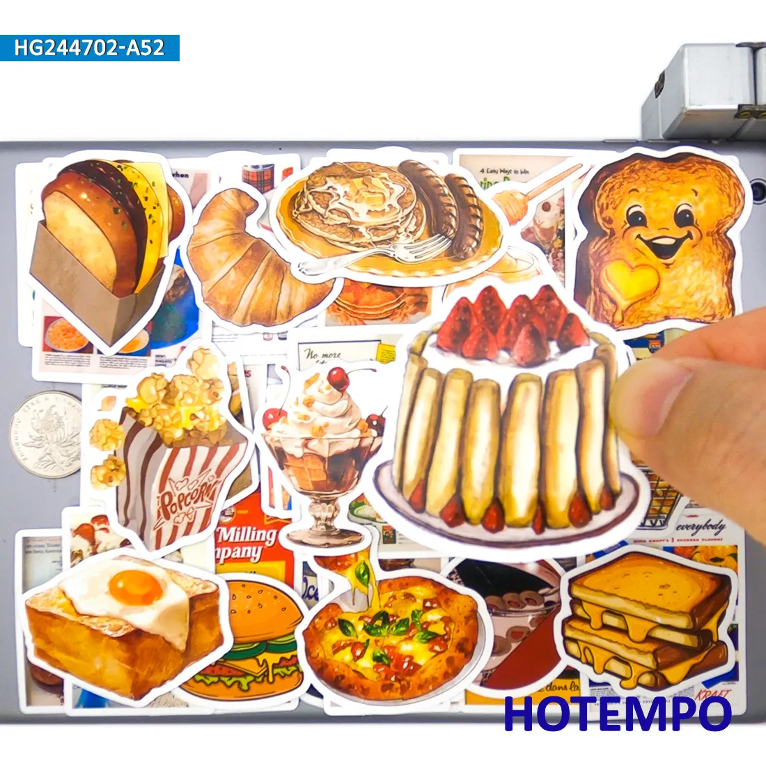 20/30/50 Adet, Gıda Posterleri Etiketleri, Lezzetli tatlı kek ekmeği, Retro tarzı, DIY Yaratıcı Dekorasyon için, Eğlenceli Çıkartma Oyuncakları