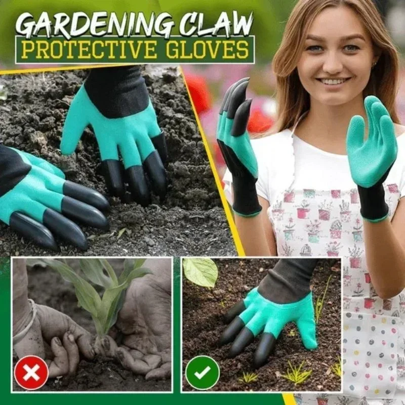 Gardening Claw Protective Gloves  Breathable Waterproof Digging Planting Sting-Resistant Non-slip Protective Home Latex Gloves